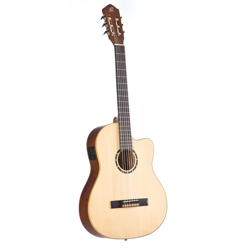 Ortega Guitars Classical Guitar Electro-Acoustic – 4/4, Slim Neck – Family Series – Including Gig Bag – Spruce, Mahogany, Natural (RCE125SN)
