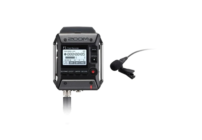ZOOM F1-LP Field Recorder with Lavalier Microphone - Professional Audio Recorder for Film, Podcast & Interviews - EU Version - Black