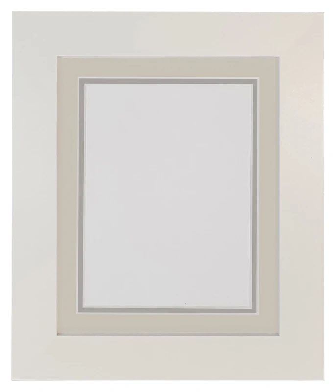 Metro White Photo Picture Poster Frame with Double Light Grey on Dark Grey Mount 50 x 70 cm for Image Size A2