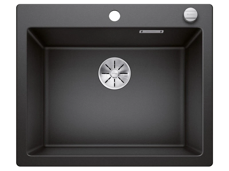 BLANCO PLEON 6 | SILGRANIT Sink in Anthracite | Installation Type: Inset Installation from Above | for 60 cm Wide Base cabinets | Maximum Volume Thanks to The Extra-deep Bowl | [61.5x51x23.2 cm]