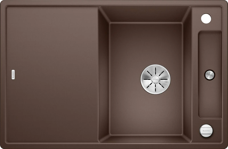 BLANCO AXIA III 45 S Granite Sink Made of Silgranit Cafe Installation Type: Installation from Top Reversible with Glass Cutting Board for 45 cm Wide Base Cabinets Sliding Chopping Board