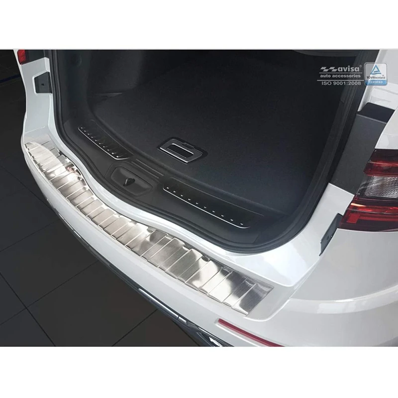 Autostyle 2/35177 Stainless Steel Rear Bumper Protector Koleos II 2016-'Ribs', Silver