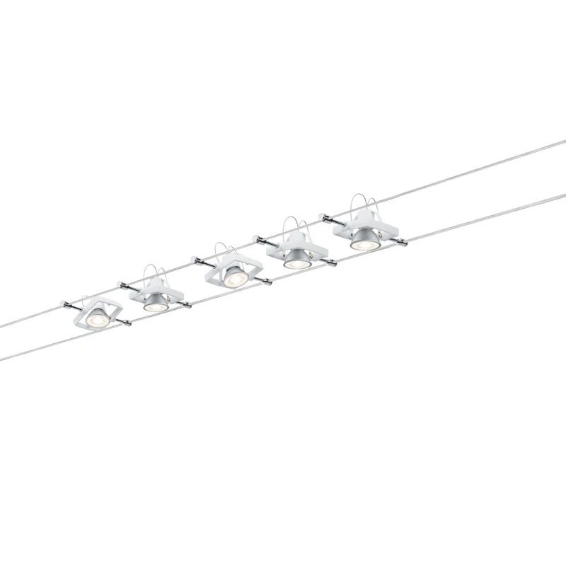 Paulmann 94149 Tech Cable System Set max. 5x10 watts Cable luminaire White Metal Cable lamp Plastic Ceiling lamp GU5.3
