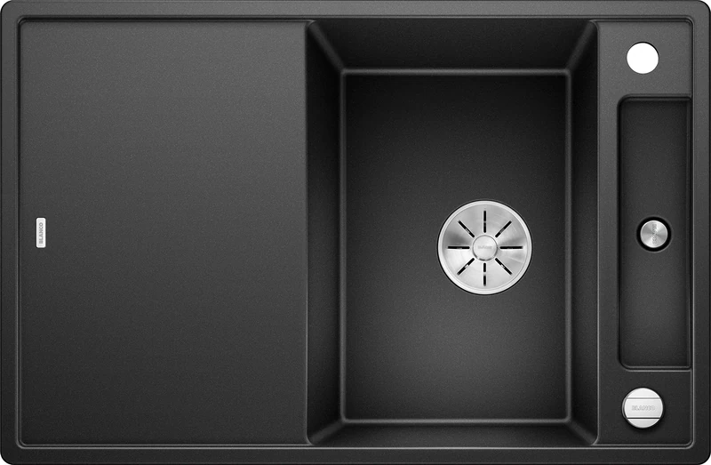 BLANCO AXIA III 45 S Silgranit Anthracite Installation Type: Installation from Top Reversible with Wooden Chopping Board 45 cm Base Cabinet Sliding Chopping Board Hanging Multifunctional Bowl