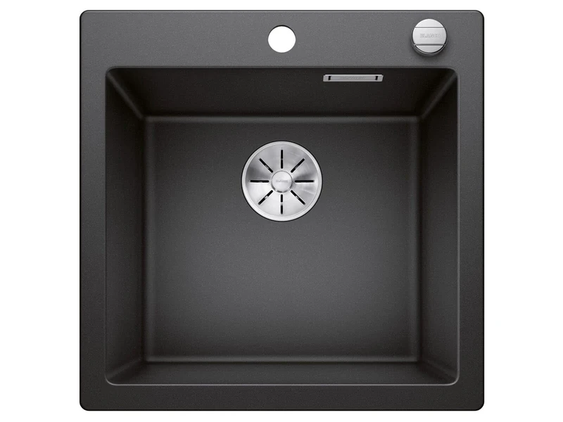 BLANCO PLEON 5 | SILGRANIT Sink in Anthracite | Installation Type: Inset Installation from Above | for 50 cm Wide Base cabinets | Maximum Volume Thanks to The Extra-deep Bowl | [51.5x51x23.2 cm]