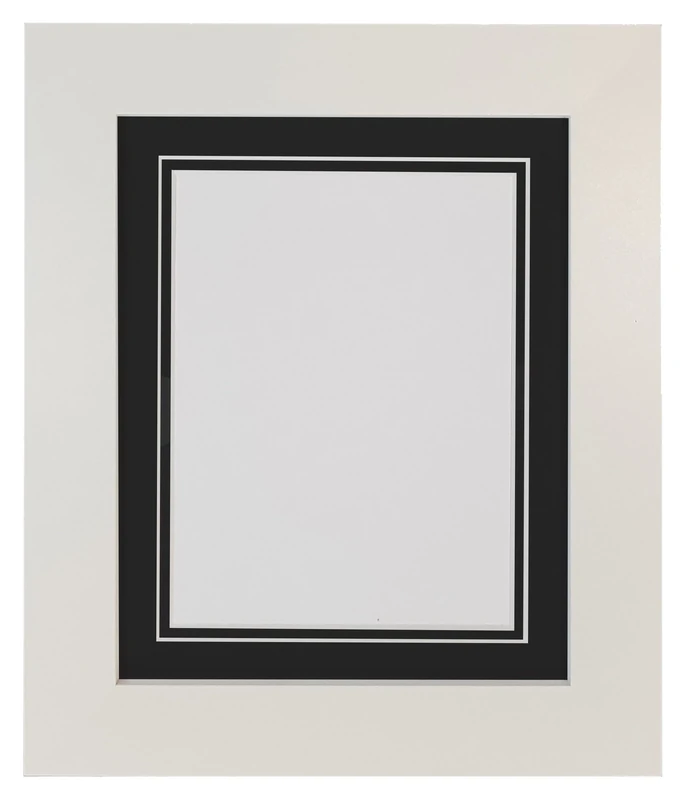 Metro White Photo Picture Poster Frame with Double Black Mount 24 x 20 for Image Size 50 x 40 cm