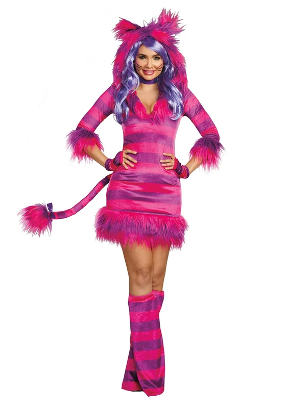 Dreamgirl Magic Cat Costume - Pink and Purple Velvet - Medium