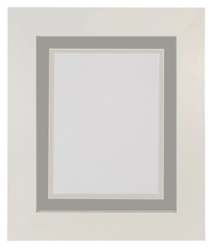 Metro White Photo Picture Poster Frame with Double Dark Grey on Light Grey Mount 60 x 80 cm for Image Size 50 x 70 cm