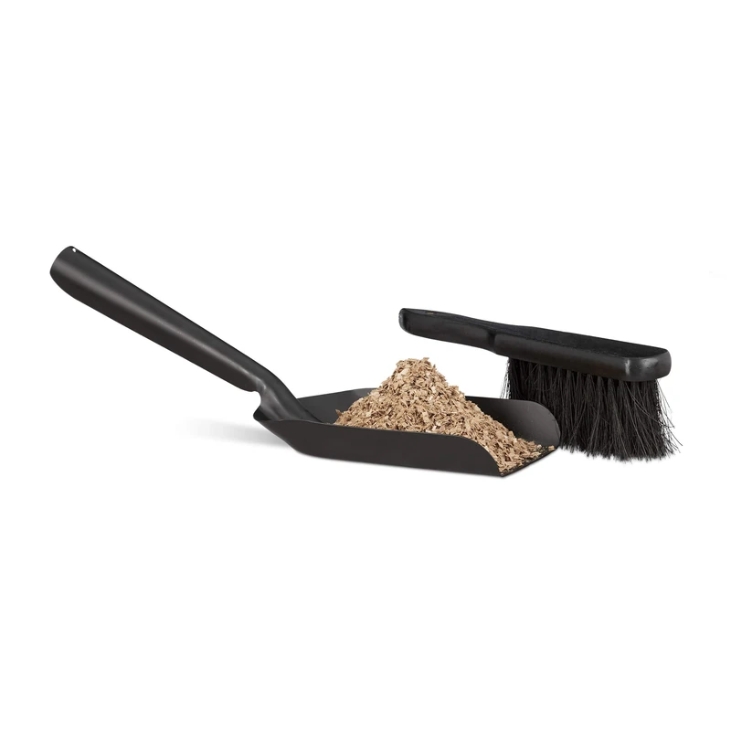 Relaxdays Steel Dustpan and Brush Set - Black Cleaning Kit