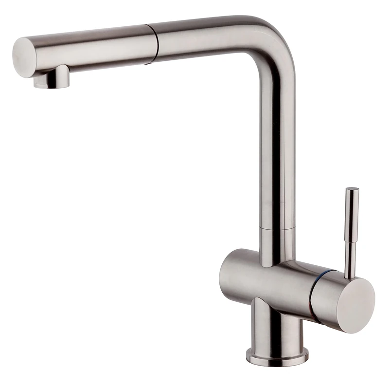 Paini – Single Lever Kitchen Mixer Tap, Stainless Steel, Removable Shower Sink, Modern Design, Made in Italy