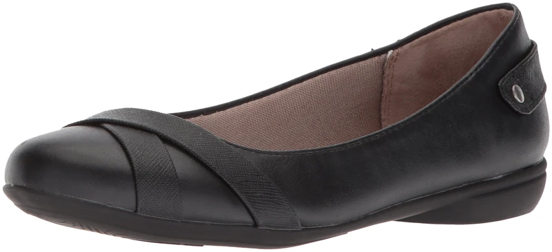 LifeStride Women's Adalene Ballet Flat, Black, 5 UK