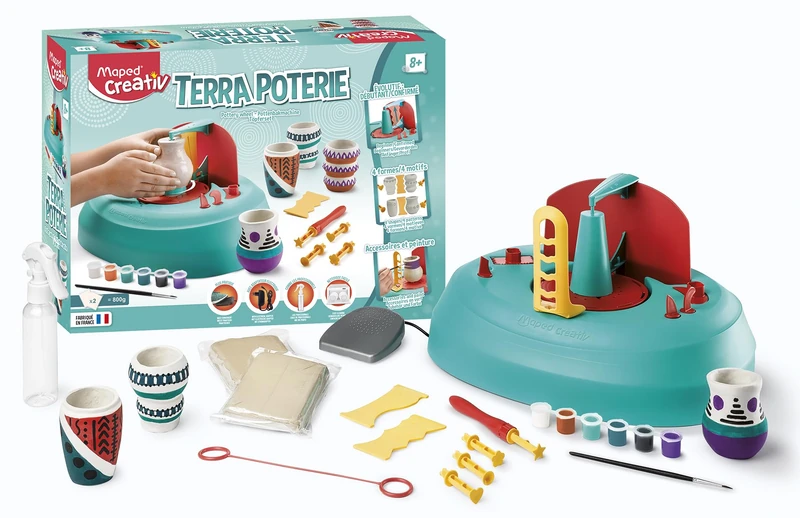 Maped Creativ - Terra Pottery Set - Pottery Workshop for Children - Beginner and Confirmed - Made in France - Creative Leisure Kit from 8 Years