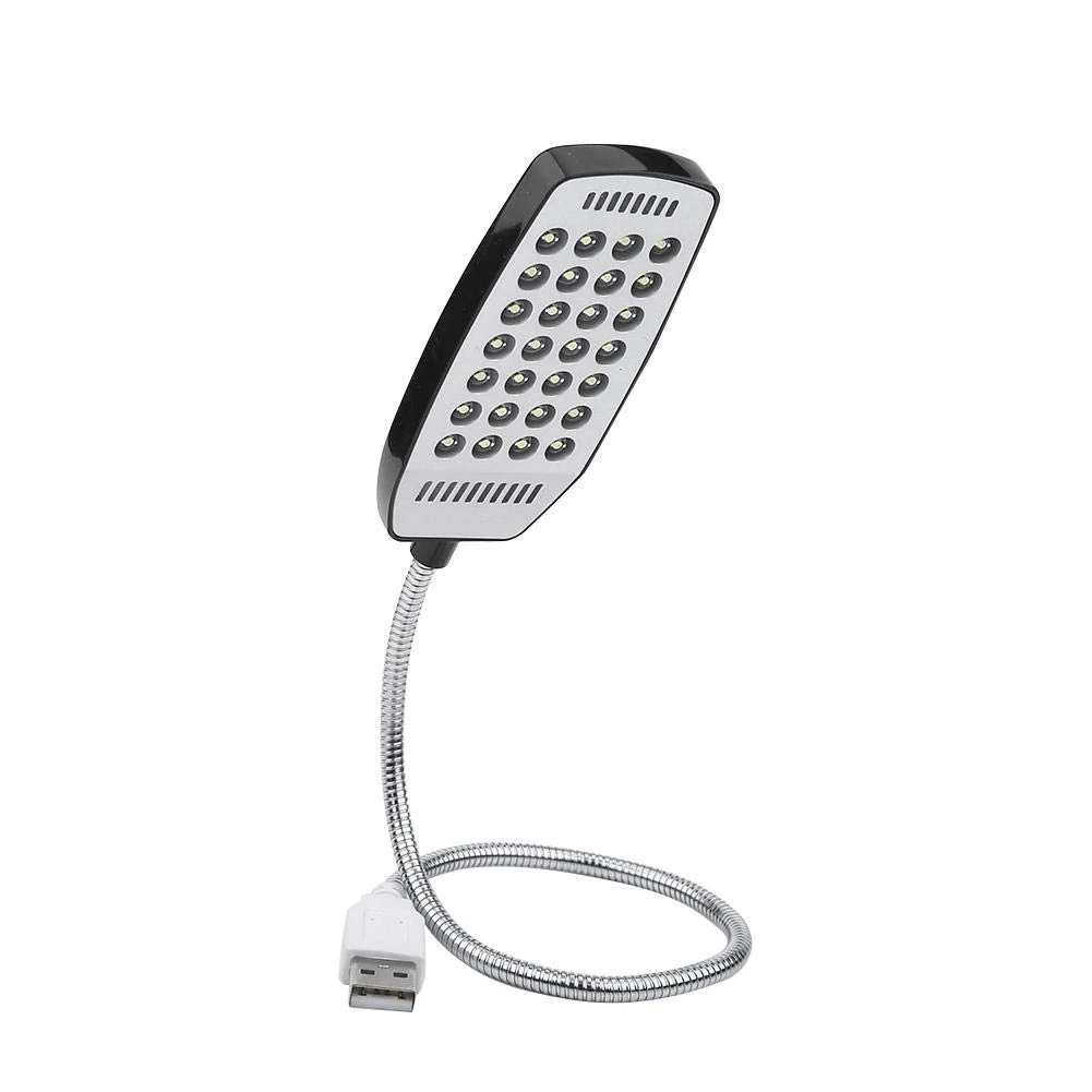 Fdit USB LED Light Mini 28 LED Portable Reading Light Flexible Gooseneck USB Computer Reading Lamp with Switch (Black)
