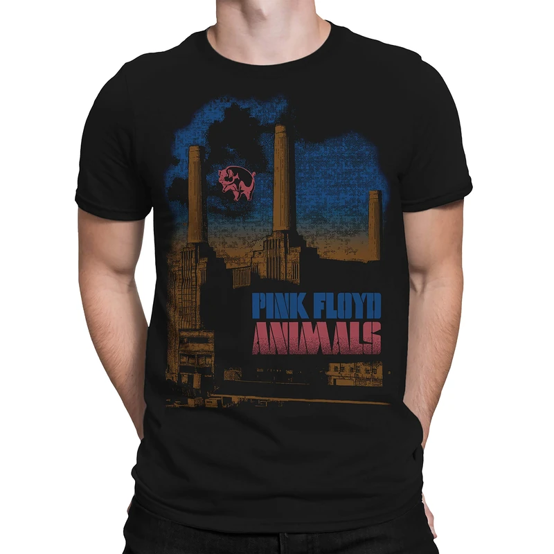 Liquid Blue Men's Pink Floyd Pig Stain Short Sleeve T-Shirt, Black, XXL