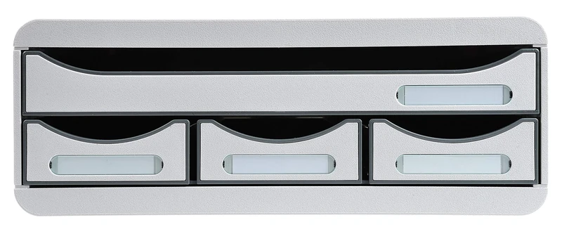Exacompta - Ref 319740D - Iderama Collection - ToolBox Drawer Set (4 Drawers) - 270 x 355 x 135mm in Size, Suitable for A4+ Documents, Landscape Format - Light Grey