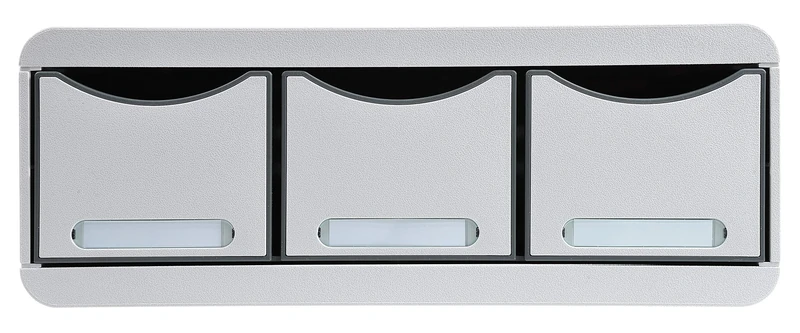 Exacompta - Ref 318740D - Office Toolbox Maxi (3 Drawers) - 270 x 355 x 135mm in Size, Suitable for Storing Accessories, Can Be Used As A Monitor Riser - Light Grey