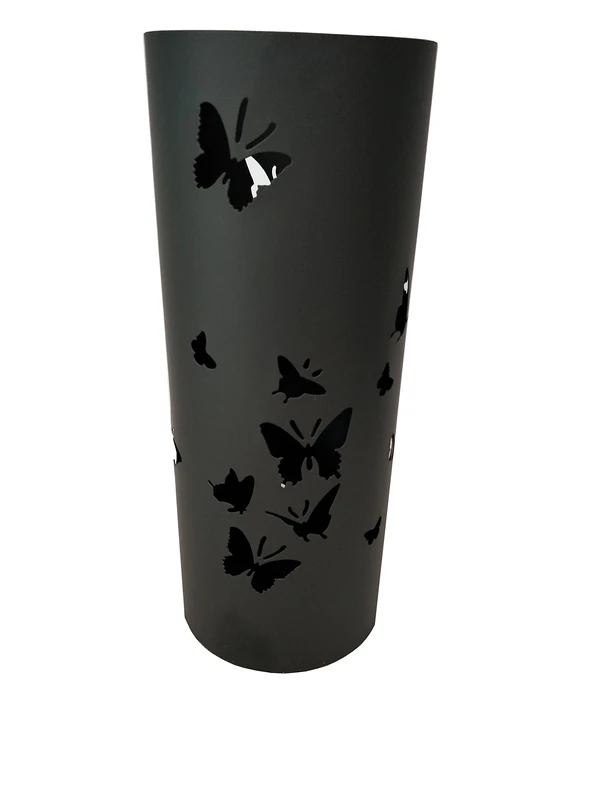 King Home Butterflies Umbrella Stand, Black - Image 1