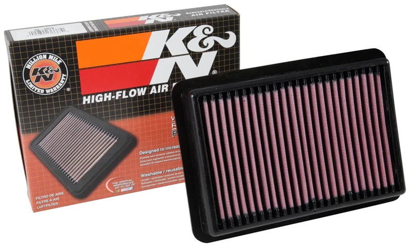 K&N Engine Air Filter: High Performance, Premium, Washable, Panel Filter: 2017-2019 (Civic Type R), 33-5070 , Red