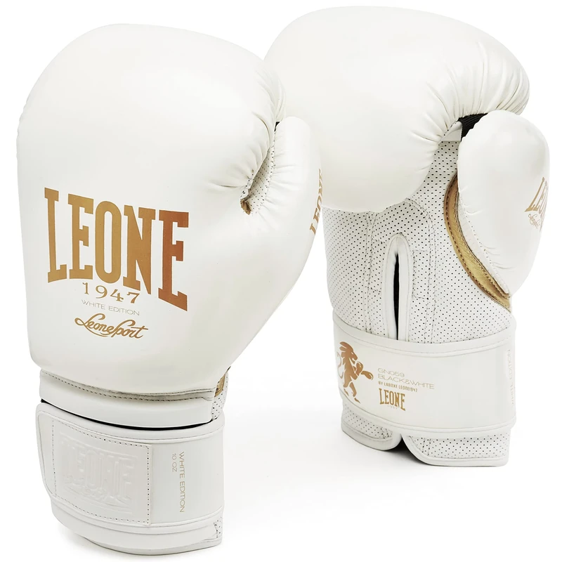 LEONE 1947, White Edition Boxing Gloves, Unisex Adult, White, 14 OZ, GN059