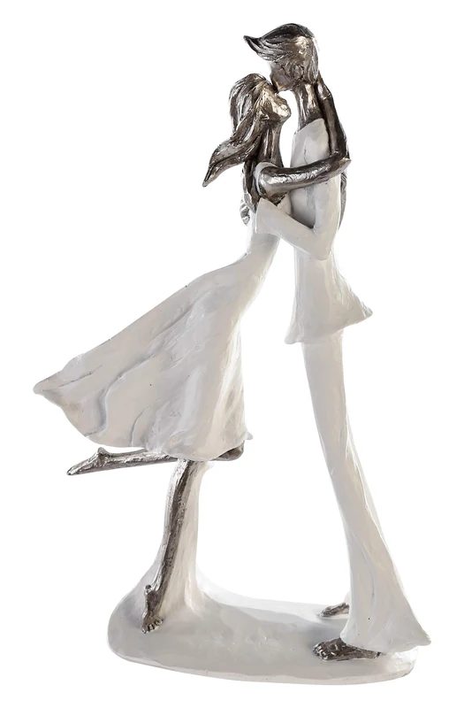 Casablanca - Sculpture Figure Hold Me - Poly White/Silver White Base H 32 - Image 1