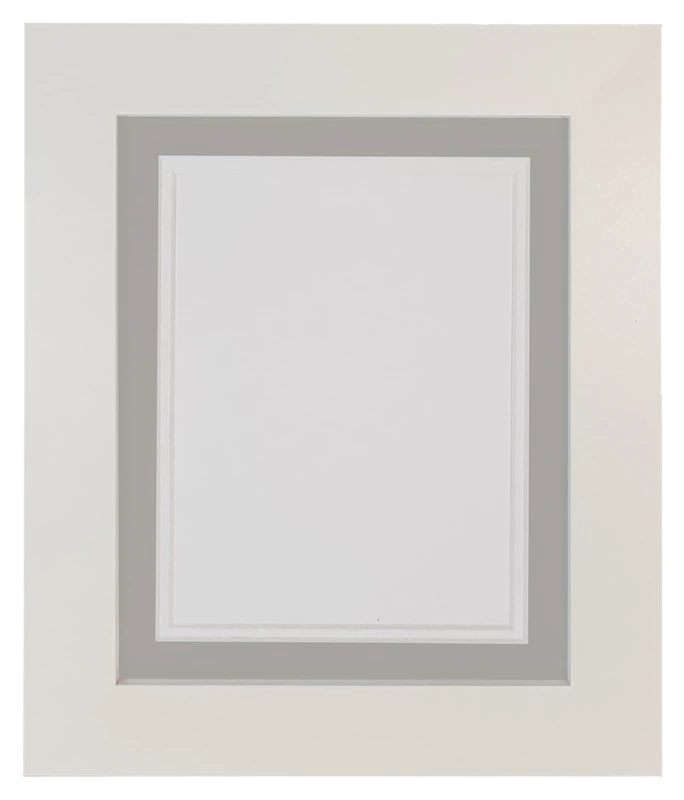Metro White Photo Picture Poster Frame with Dark Grey on White Double Mount 60 x 80 cm for Image Size 50 x 70 cm