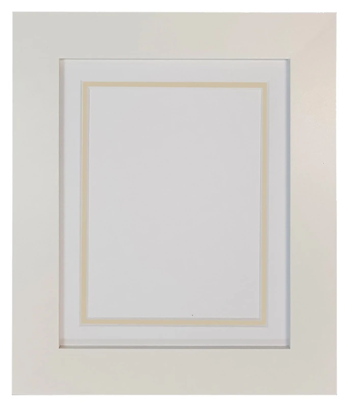 Metro White Photo Picture Poster Frame with White on Ivory Double Mount 50 x 70 cm for Image Size 24 x 16 inch
