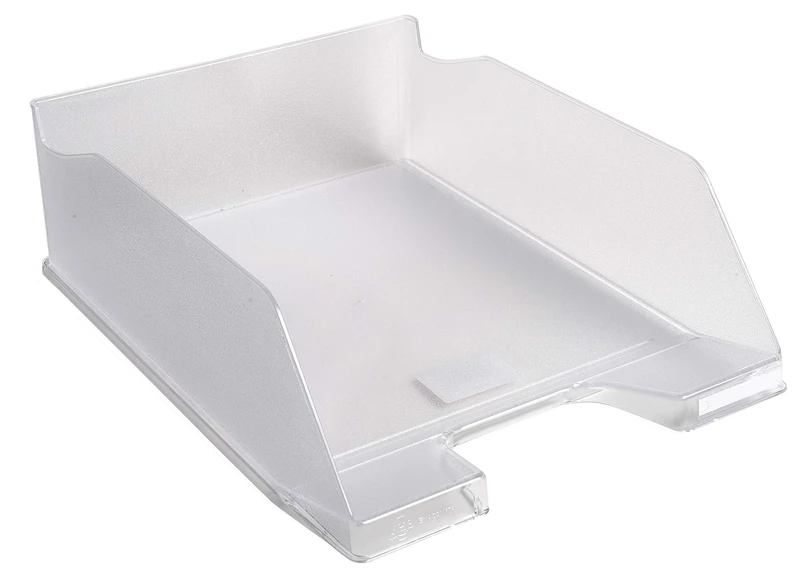 Exacompta - Ref 11523D - Office Letter Tray Combo Maxi - 347 x 255 x 103mm in Size, Suitable for A4 Documents, Stackable With Others, Holds Approx. 750 Sheets - Clear (Pack of 4)