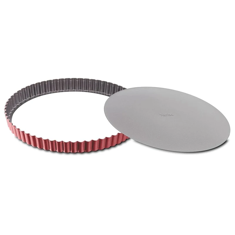 Tefal j1641514 Tart Mould Loose Base, Steel, 28 cm, Red - Image 1