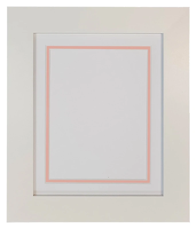 Metro White Photo Picture Poster Frame with White on Pink Double Mount 24 x 20 for Image Size 50 x 40 cm