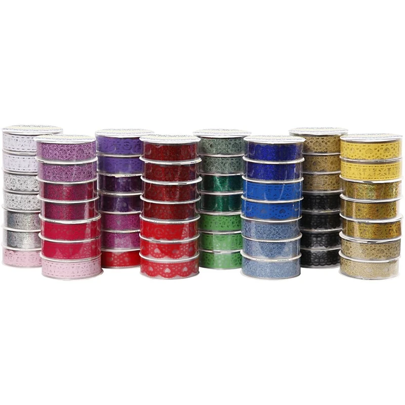 Lace Tape Assortment, W: 15 mm, asstd colours, 56x3m - Image 1