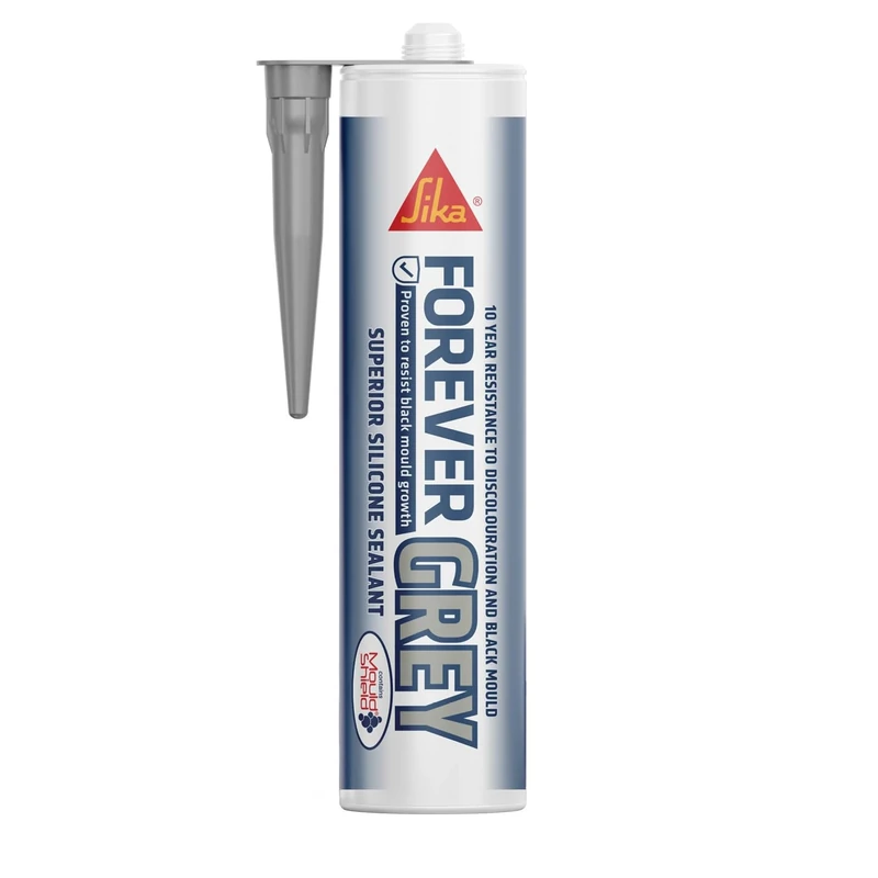 Everbuild Forever Grey Anti-Mould Silicone Sealant – Permanently Waterproof – Suitable for Internal And External Use – Grey – 295ml