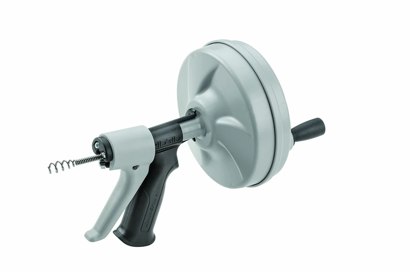 RIDGID 57038 Kwik-Spin Hand Spinner AUTOFEED Drain Cleaner with 1/4-inch x 25-foot Maxcore Cable and Bulb Auger for 1/2 to 1-1/2 inch Lines