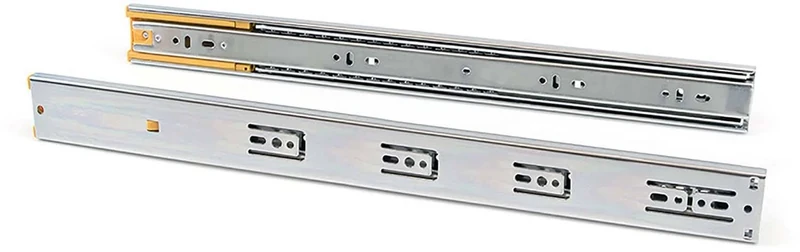 Emuca - Ball bearing drawer slides 45x400mm (1,77x,15,7 inch), Set of 5 pairs of full extension drawer runners with soft closing