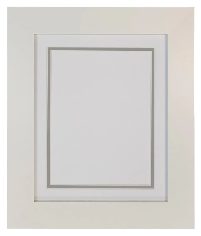Metro White Photo Picture Poster Frame with White on Dark Grey Double Mount 24 x 20 for Image Size 50 x 40 cm