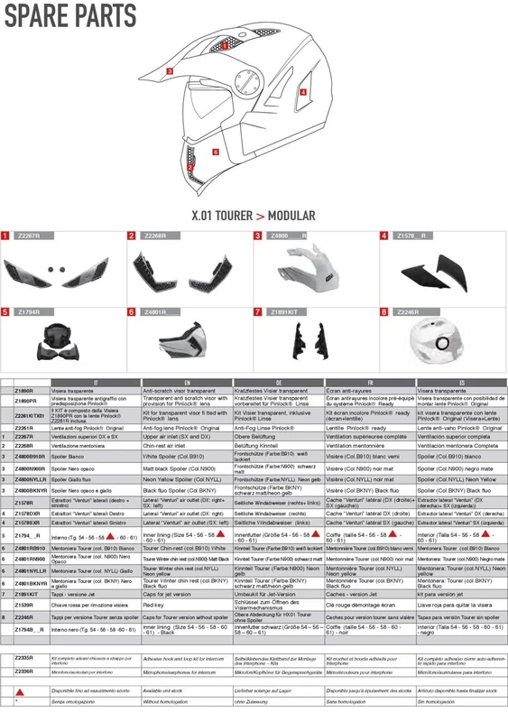 Givi Chin Guard Tourer (Colour: N900) Matt Black, 40 - Image 1