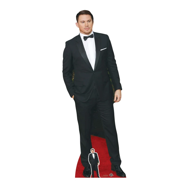 STAR CUTOUTS Channing Tatum Blacksuit And Bowtie, Cardboard, Multi-Colour, 3 x 70 x 185 cm