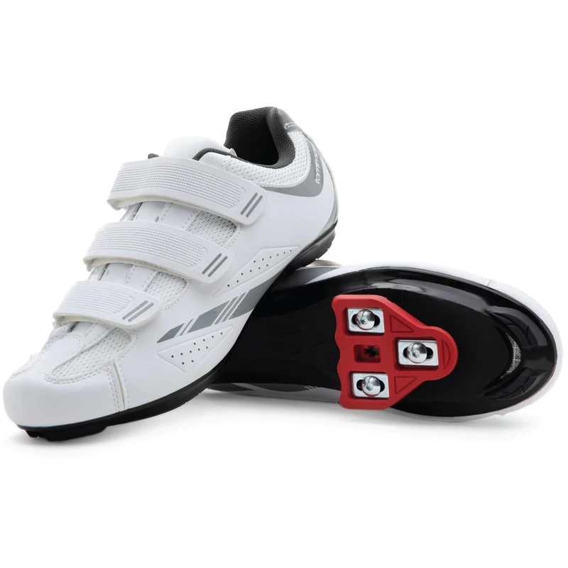 Tommaso Pista Women's Spin Class Ready Cycling Shoe Bundle with Compatible Cleat, Look Delta, SPD - Black, Blue, Pink, White White Size: 8 UK