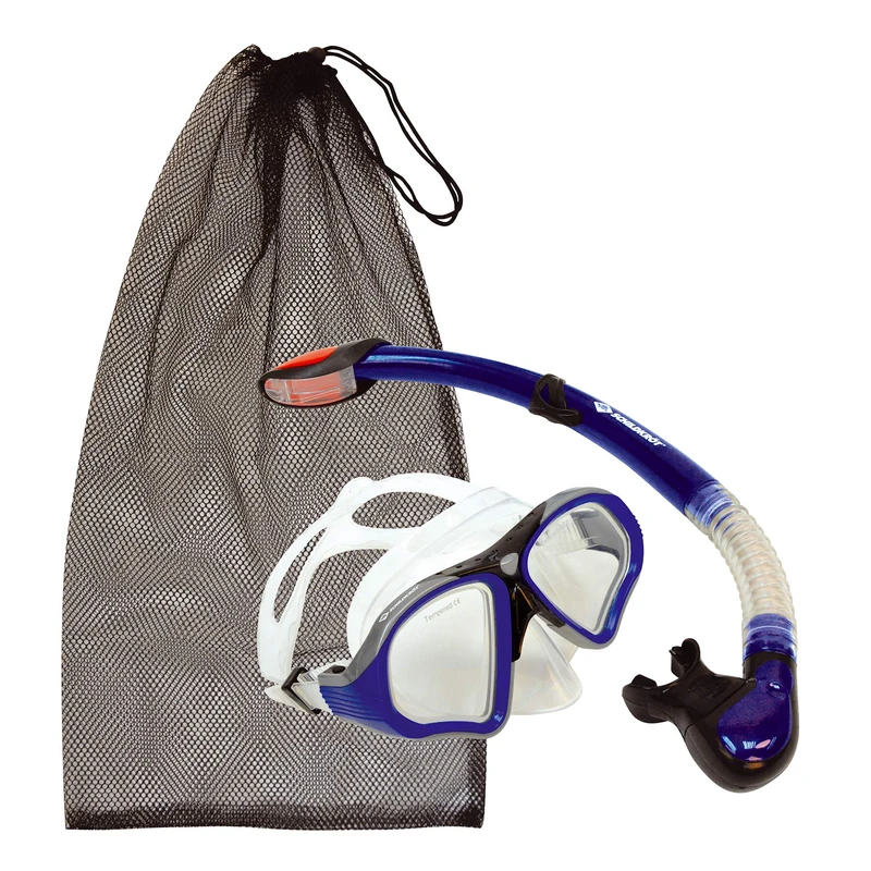 Schildkröt Funsports Premium Snorkeling Set Palau, 2 Pieces - Glasses, Dry-Top Tube, Silicone, in a Blister with a Mesh Bag, 940013