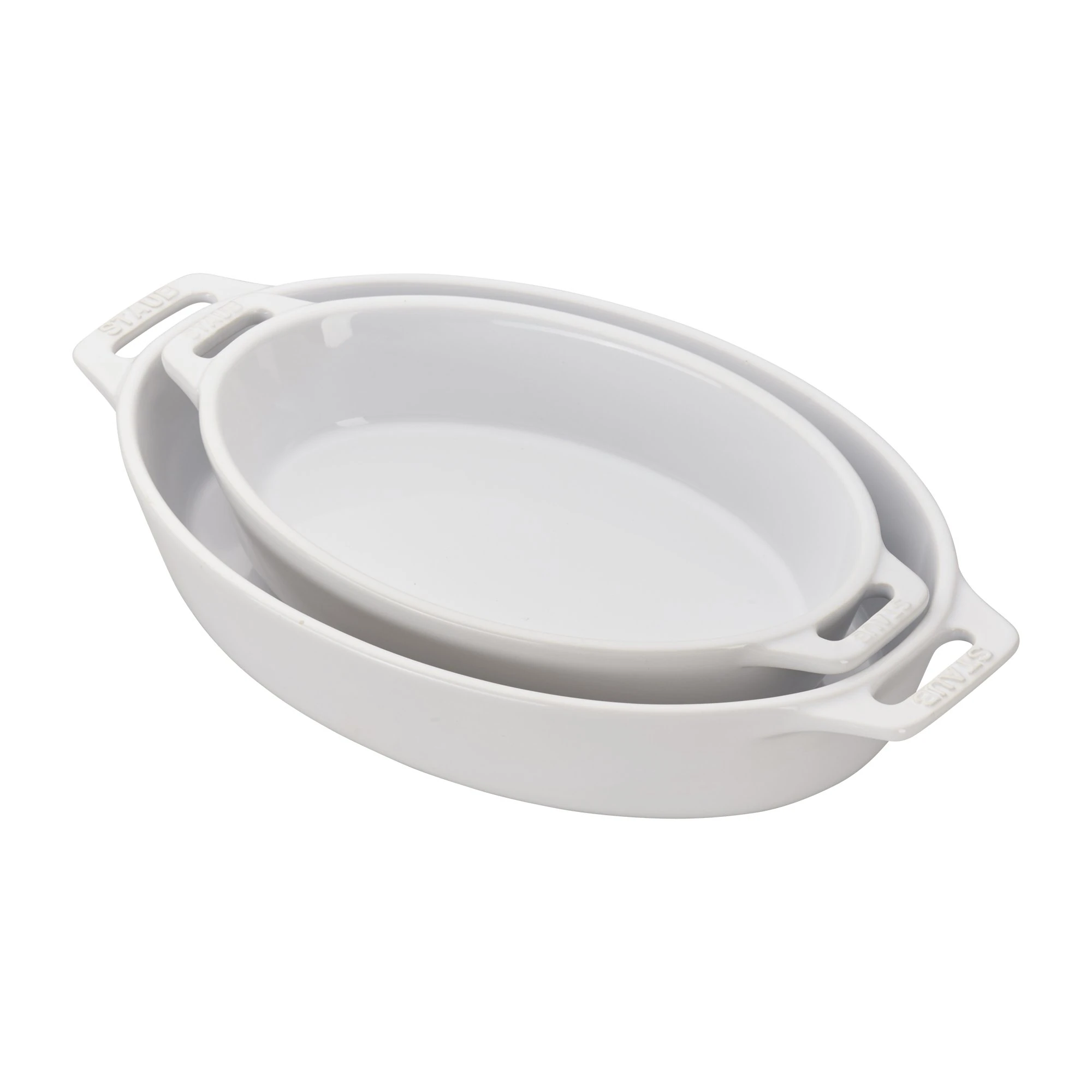 STAUB 40508-633 Oval Baking Dish Set, Ceramic, White