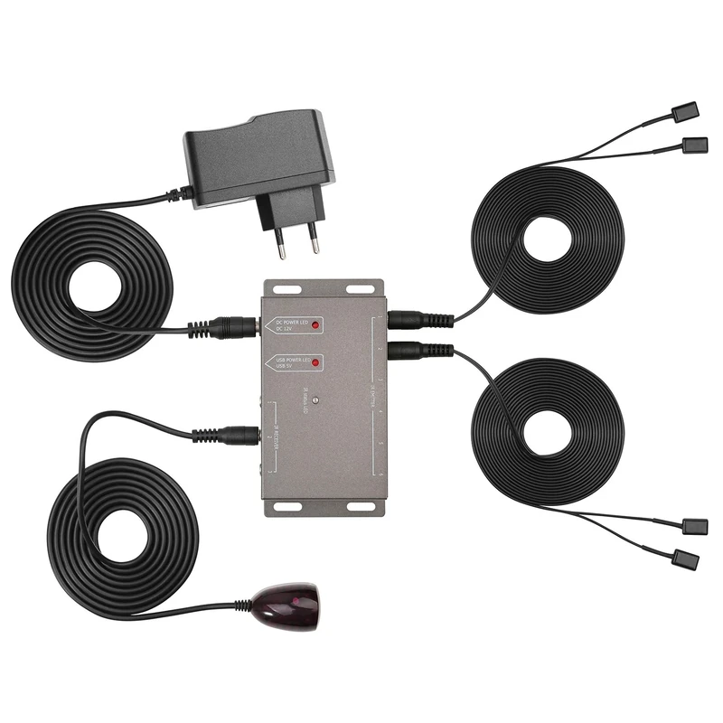Maclean MCTV-522 IR Infrared Extension for Remote Control up to 4 Devices Black