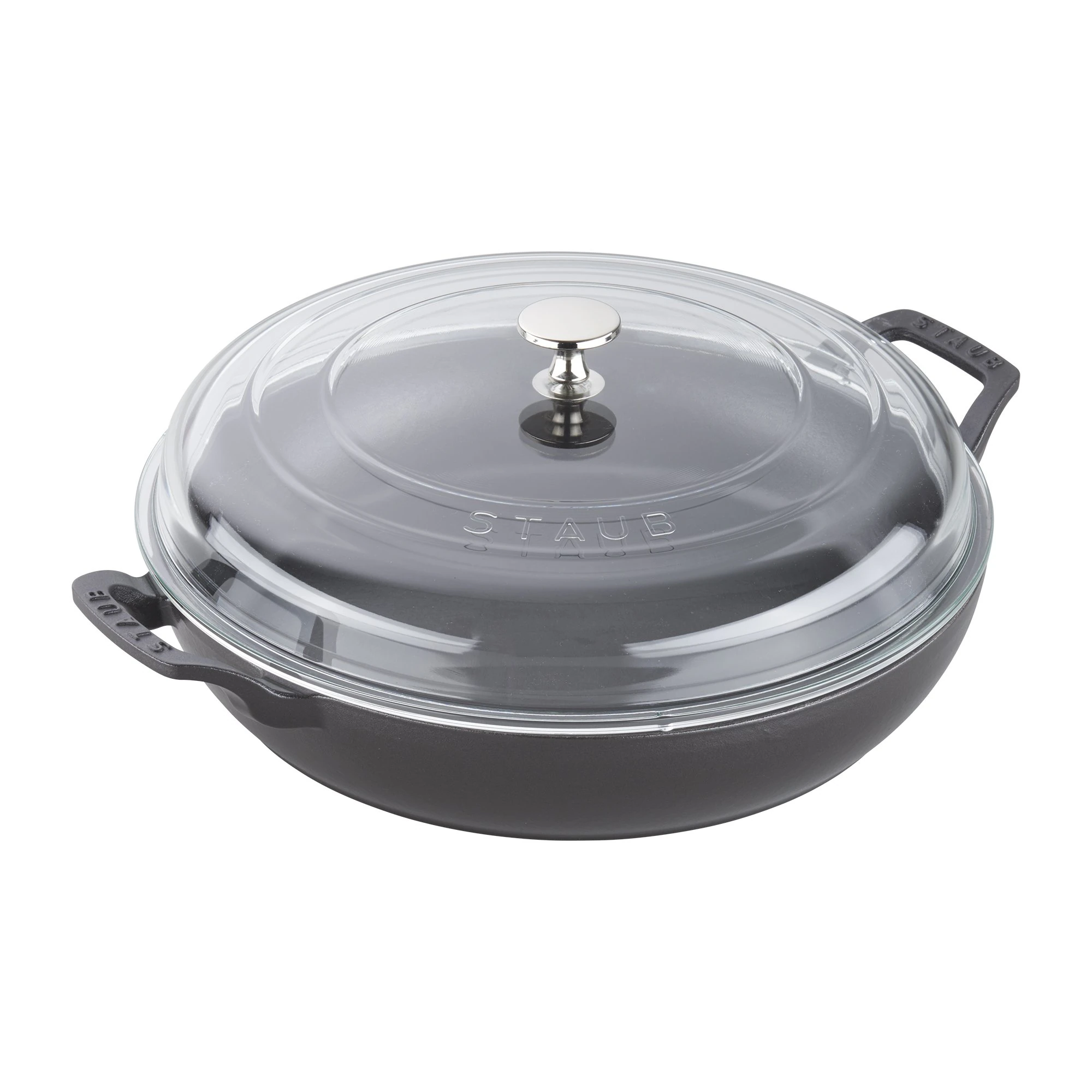 STAUB Braiser with Glass Lid, 3.5-Qt, Matte Black