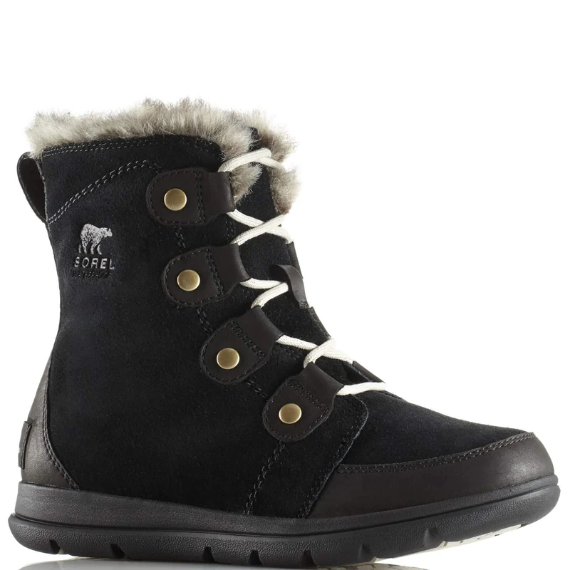 Sorel Women's Explorer Joan Waterproof Winter Boots, Black Black X Dark Stone, 3 UK
