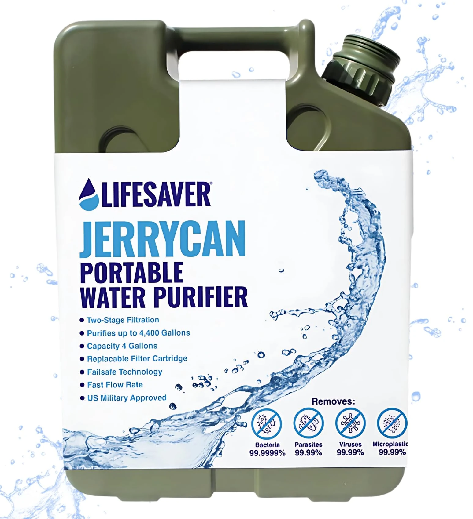 LifeSaver® Jerrycan | Water Purifier - up to 20,000 Litres | Camping, Overlanding, Vanlife, Caravanning & Emergency Preparedness (Green)
