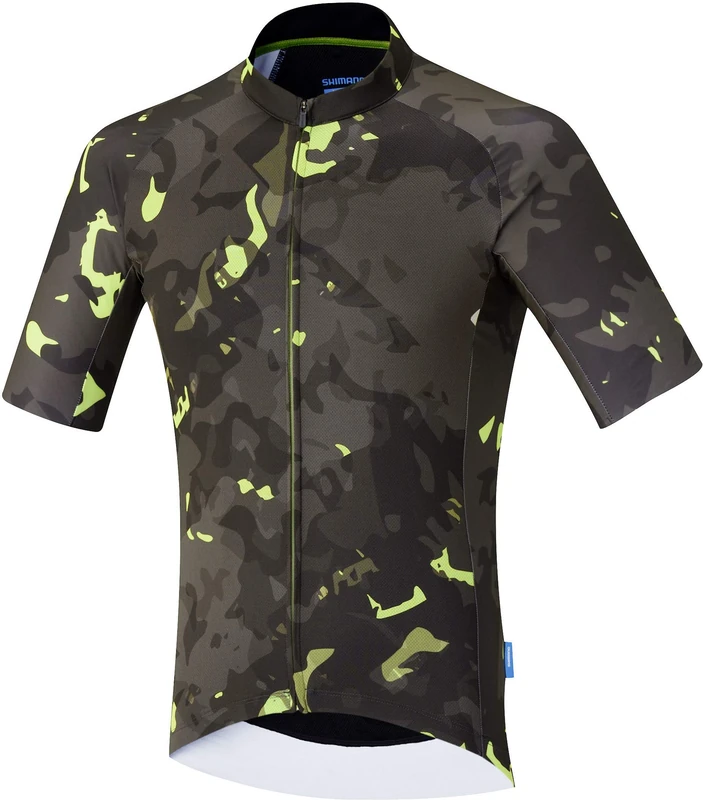SHIMANO Breakaway Bike Jersey Shortsleeve Men green/brown Size L 2018 Short Sleeve Cycling Jersey