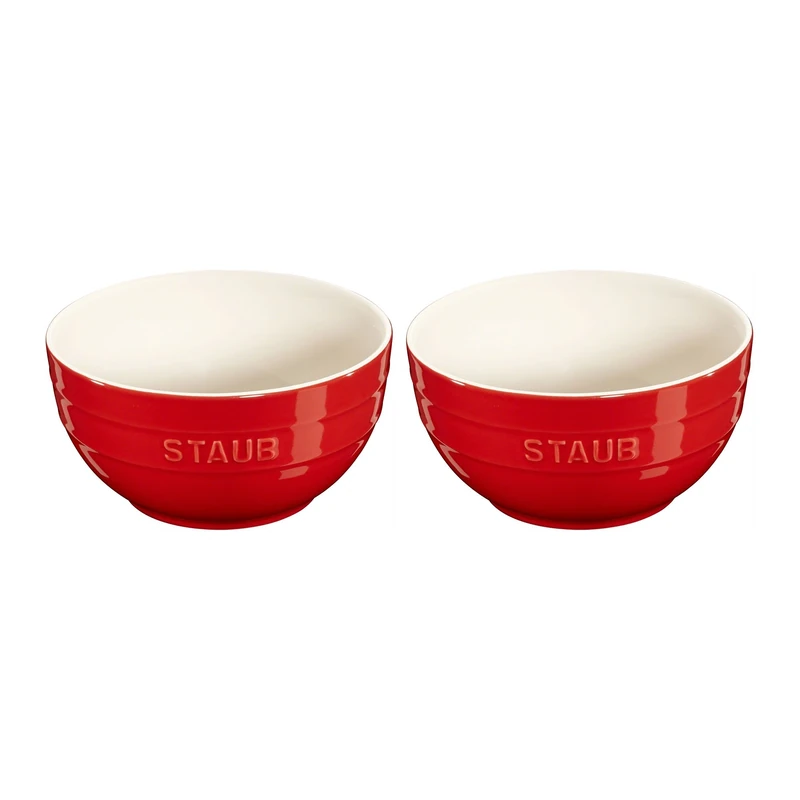 STAUB Ceramics Universal Bowl Set, 6.5-inch, Cherry
