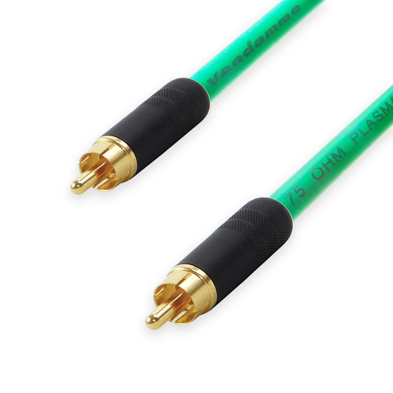 Premium Van Damme COAXIAL RCA to RCA Lead. 75ohm Coax Cable. CCTV Video SPDIF (20m, Green)