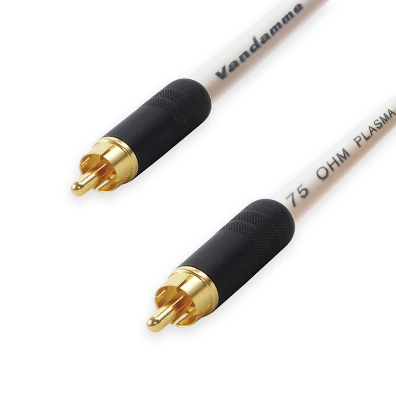 Premium Van Damme COAXIAL RCA to RCA Lead. 75ohm Coax Cable. CCTV Video SPDIF (15m, Cream)