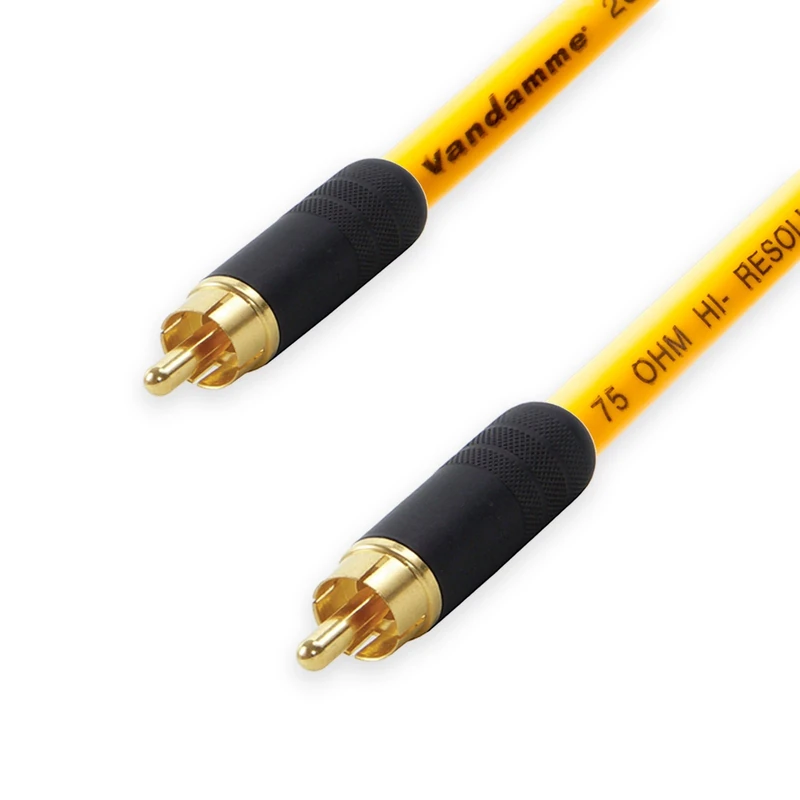 Premium Van Damme COAXIAL RCA to RCA Lead. 75ohm Coax Cable. CCTV Video SPDIF (15m, Yellow)