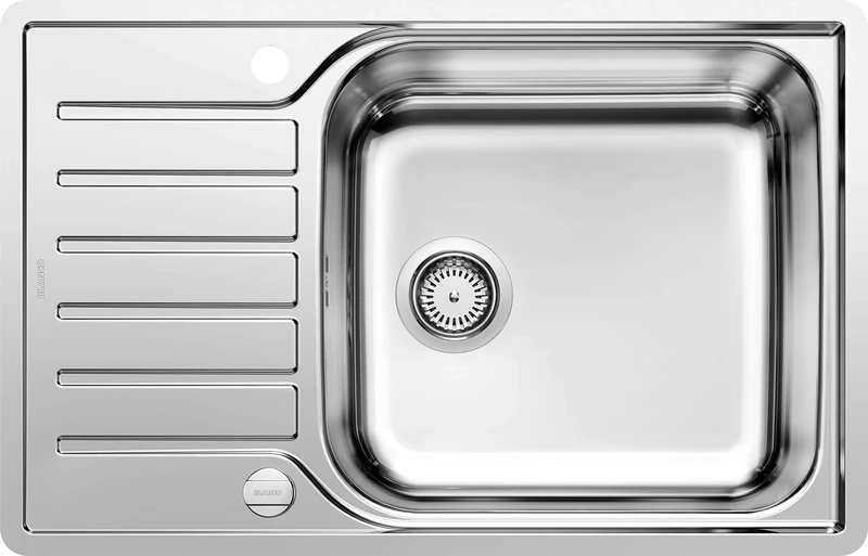 BLANCO Lantos XL 6 S-IF Compact – Stainless Steel Kitchen Sink for 60 cm Wide Base Units – with IF Flat Rim and Drain Remote Control – 523140