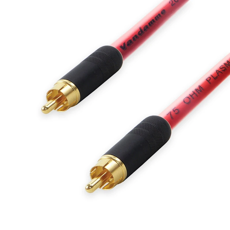 Premium Van Damme COAXIAL RCA to RCA Lead. 75ohm Coax Cable. CCTV Video SPDIF (20m, Red)